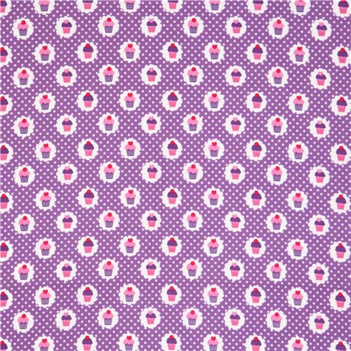lila Mini T�rtchen Flanellstoff von Michael Miller Punkte 2