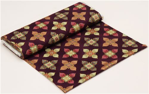 purple onion tower flower fabric with gold Robert Kaufman 3