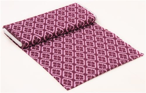 lila-violetter Blumen Ornament Stoff Obi von Michael Miller USA 5