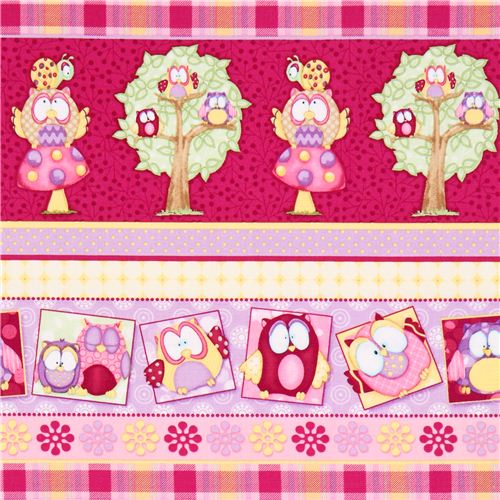 purple owl forest tissu srie animaux by Henry Glass 1