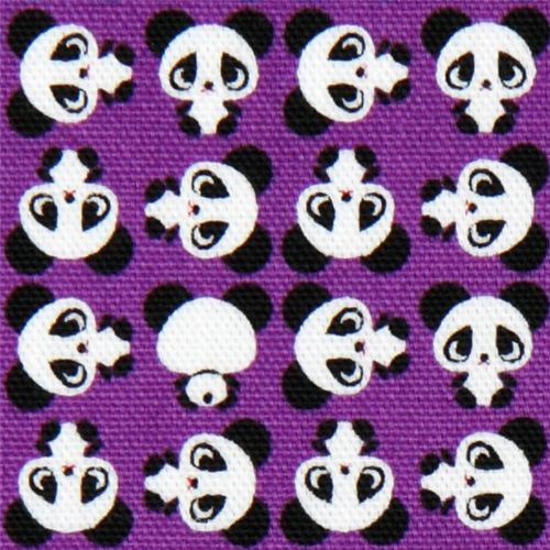 purple panda Kokka oxford cloth fabric from Japan 1