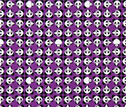 purple panda Kokka oxford cloth fabric from Japan 2