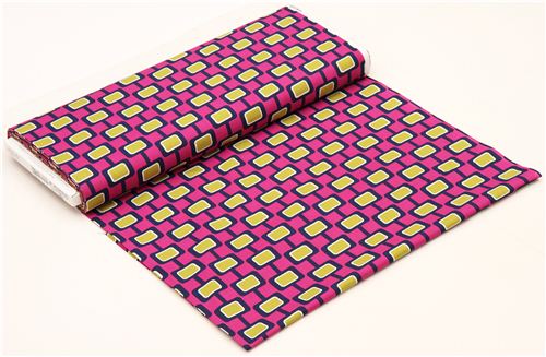 purple-pink retro sixties pattern fabric Realizzato da Michael Miller 3