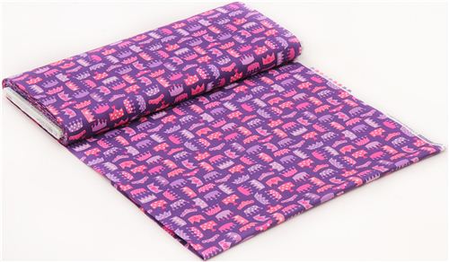 purple princess crown coronet fabric by Robert Kaufman USA 4