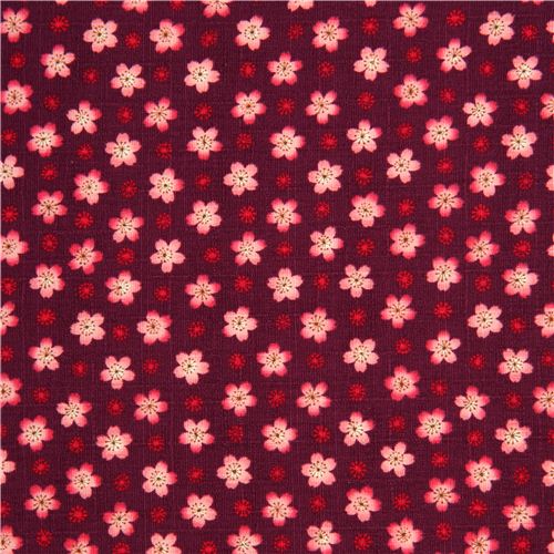 purple structured cherry blossom flower fabric Cosmo 2