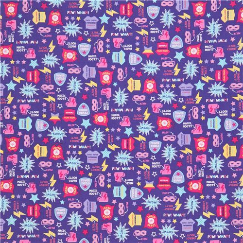 purple superhero costume fabric for boys Timeless Treasures 4