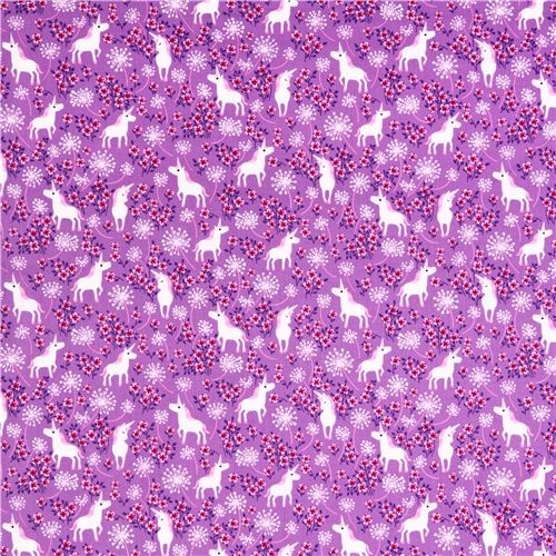 purple unicorn fairy tale fabric Timeless Treasures USA 3