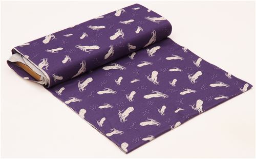 purple white octopus birch knit organic fabric USA 3