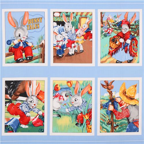 rabbit panel Cheater fabric Robert Kaufman Bunny Tales Fabric by Robert