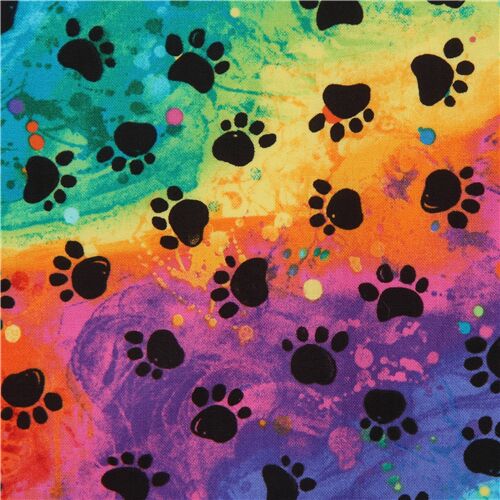 Paw Prints-Timeless Treasures-CAT-C7486-RAINBOW PAWS-ct1131240-100/% Quality Cotton by the Yard
