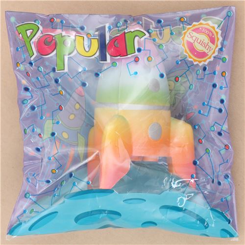 rainbow color rocket spaceship squishy kawaii scented 4