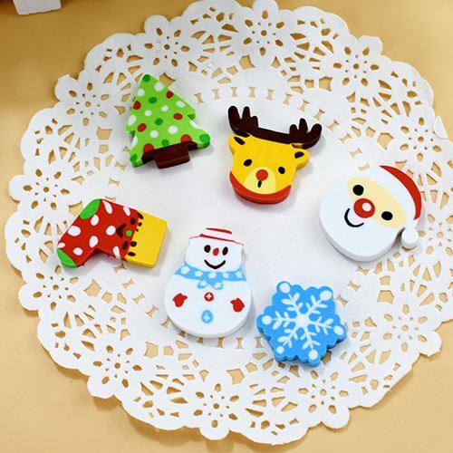 random colorful Christmas erasers modeS4u