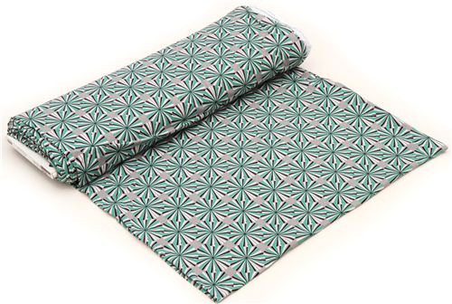 ray circle knit fabric emerald green Robert Kaufman 3