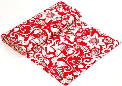 roter Alexander Henry Weihnachtsstoff Engel Rentier Stern 3