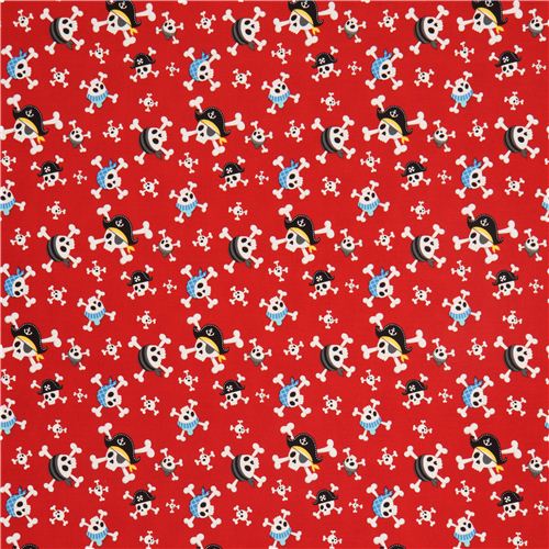 red Alexander Henry skull fabric Little Blaggards 2