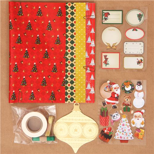 red Christmas gift wrapping paper kit from Japan modeS4u