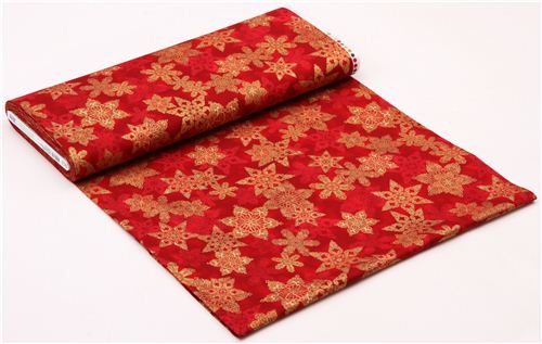 red Christmas star fabric Robert Kaufman Holiday Flourish 3