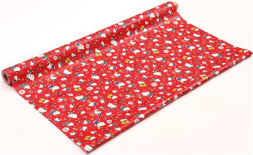 red Hello Kitty apple balloon Sanrio laminate fabric from Japan 3