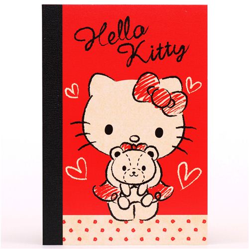 red Hello Kitty cat teddy bear mini notepad exercise book Memo Pads
