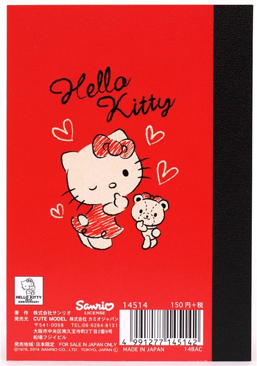 red Hello Kitty cat teddy bear mini notepad exercise book Memo Pads