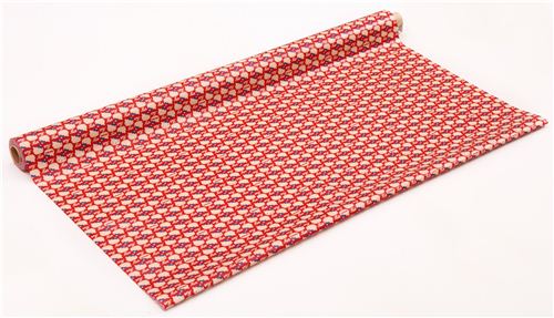 red Hello Kitty laminate fabric blue ribbon by Sanrio from Japan 3