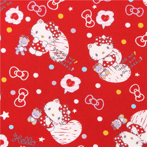 Red Hello Kitty Oxford Fabric Heart Confetti By Sanrio From Japan By Hello Kitty Modes4u 9548