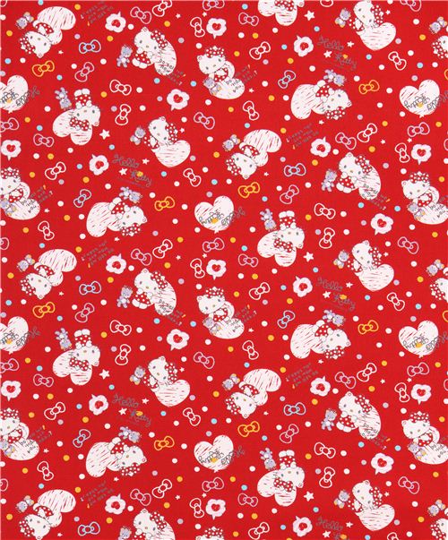 red Hello Kitty oxford fabric heart confetti by Sanrio from Japan 2