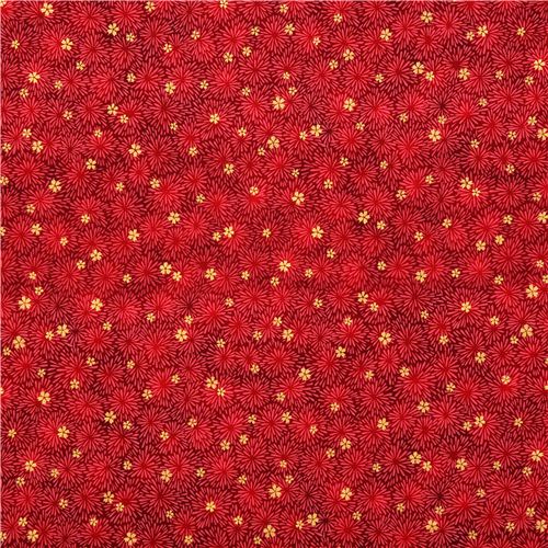 red Japanese flower Asia fabric Robert Kaufman Satsuki Fabric by Robert
