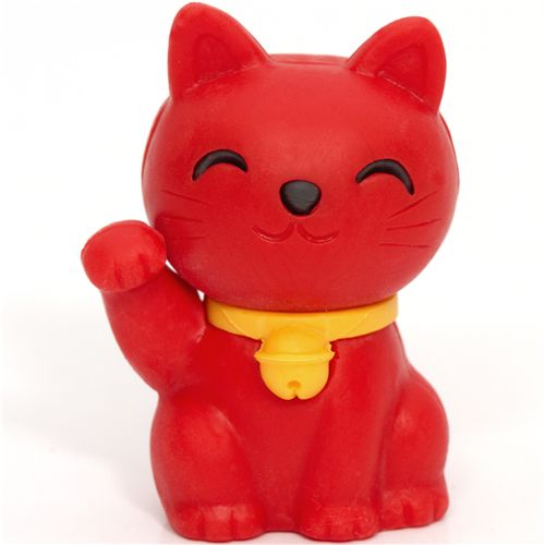 red Lucky Cat eraser Maneki Neko from Japan - modeS4u