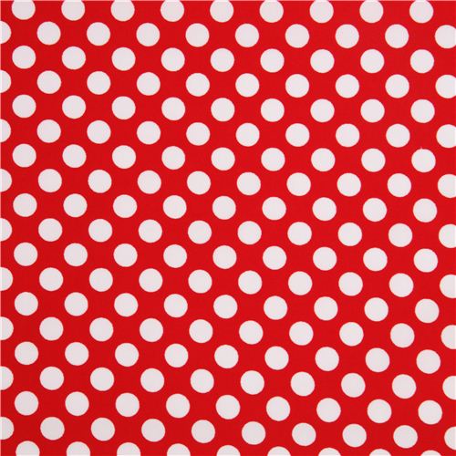red Michael Miller Polyurethane laminate fabric dot 2