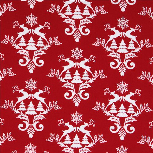 red Norwegian reindeer snow tissu de Nol Winter Essentials III 2