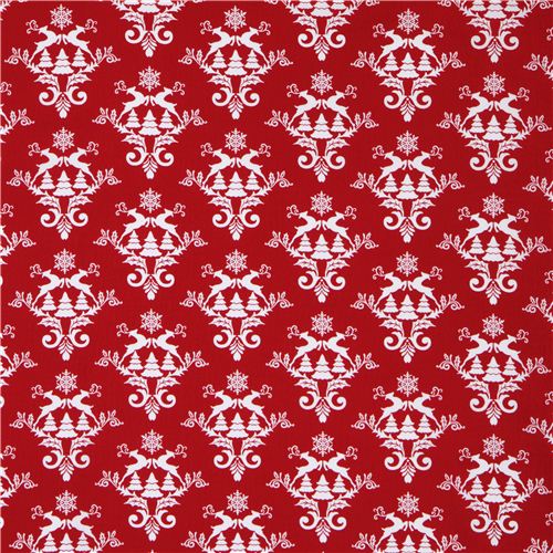 red Norwegian reindeer snow tissu de Nol Winter Essentials III 4