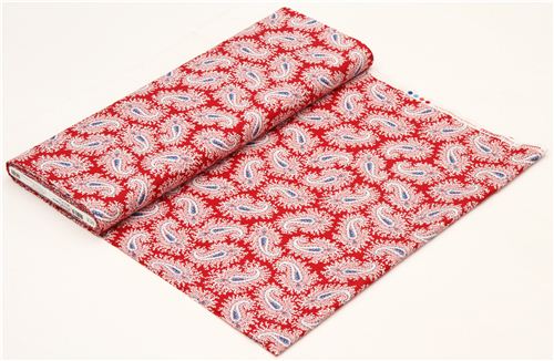 red Paisley flower fabric par Robert Kaufman USA 3