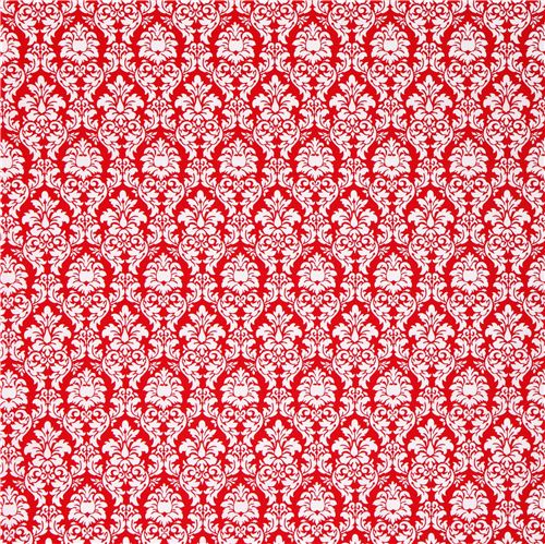 red Petite Dandy Damask ornament fabric Michael Miller Petite Paris ...