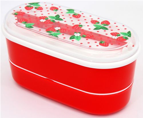 red Phoenix Bento Box strawberry flowers Lunch Box cute - modeS4u