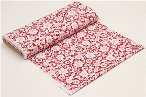 roter Riley Blake Blumen und Tier Stoff aus den USA Vogel 3