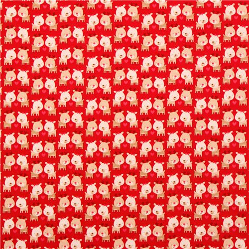 red Riley Blake reindeer Xmas fabric Home for the Holidays 2