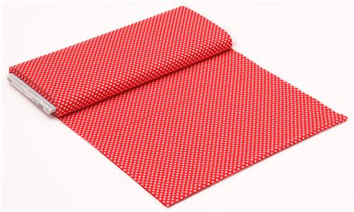 red Robert Kaufman mini white heart fabric Sevenberry Classiques - modeS4u