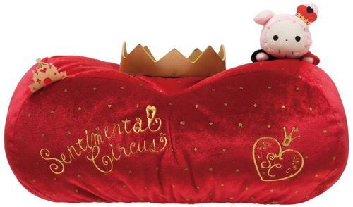 Boîte à mouchoirs San-X rouge en peluche, lapin Sentimental Circus et couronne 2
