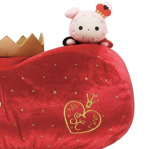 Boîte à mouchoirs San-X rouge en peluche, lapin Sentimental Circus et couronne 4