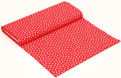 red Timeless Treasures mini skull fabric 3