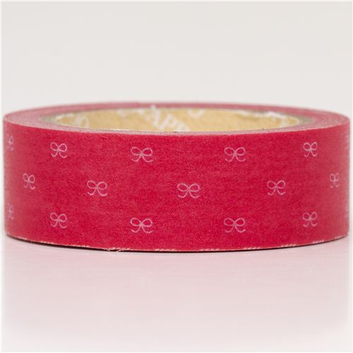 red Washi Masking Tape deco tape with white bows Washi Tapes Deco
