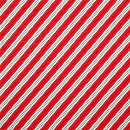 red and green stripe Winter Christmas fabric Michael Miller Holiday  3