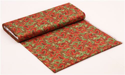 rot-grner Flgel Stoff Timeless Treasures Palazzo Blue 6