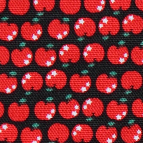 red apples with stars Kokka oxford cloth fabric Japan 1