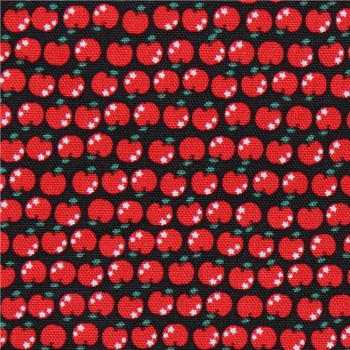 red apples with stars Kokka oxford cloth fabric Japan 2
