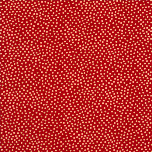 red fabric with gold dots