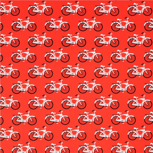 red bike fabric par Robert Kaufman Gnome Living 2