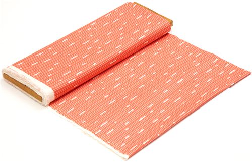 roter birch Bio-Stoff aus den USA mit Linien und Tupfen 3