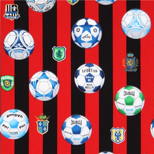red black stripe football soccer ball sport oxford fabric Cosmo Japan